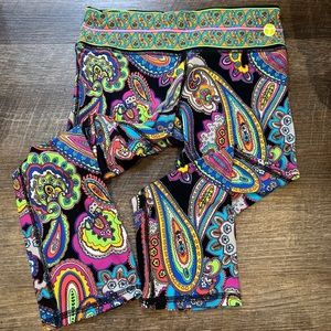 Trina Turk recreation workout gym multicolor paisley leggings size xs